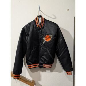 Vintage 80s Starter San Francisco Giants Satin Jacket Large RARE MENS BLACK